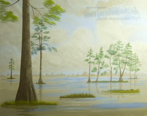 painting for fun, cypress trees